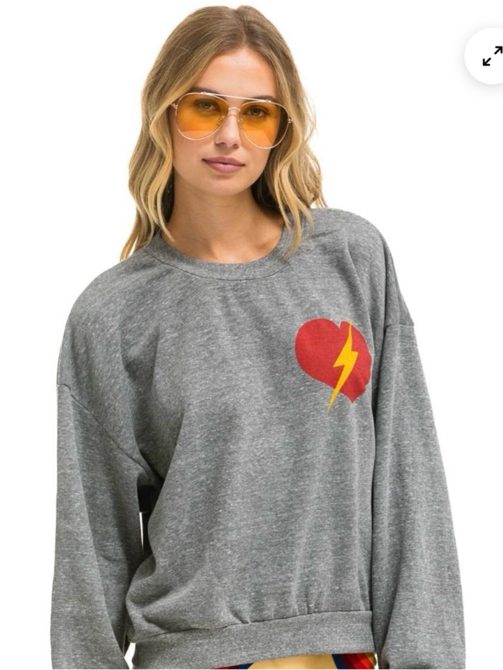 Aviator Nation/Heather Gray/Unisex Sweatshirt/Bolt Heart Crew/NEW! SEALED! - Picture 2 of 14